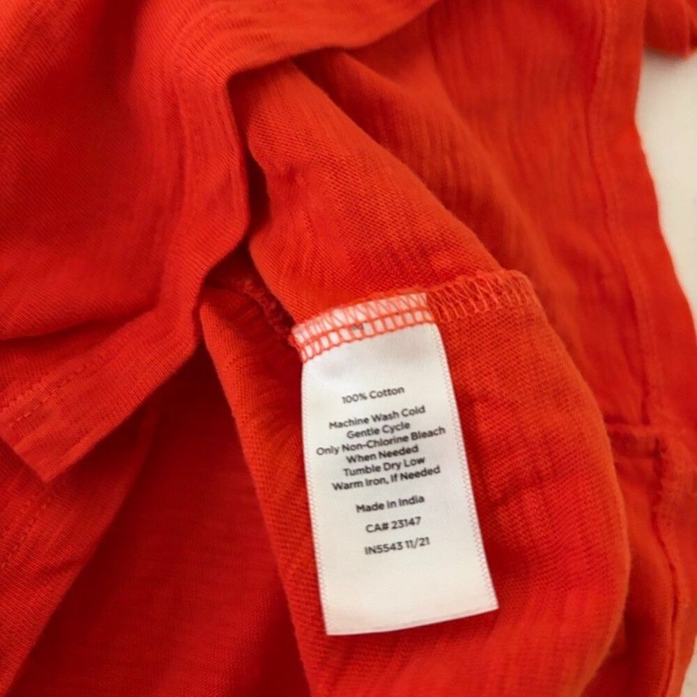 Talbots Dress Women's Medium Tie Ruched Short Sleeve Casual T-Shirt Orange - Picture 8 of 8